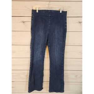 NYDJ Women's Blue Solid Mid Rise Cotton Pockets Ankle Jeggings‎ Jeans Size Large